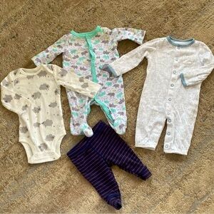 Carter’s 3 months Unisex Bundle of Sleepsuits Footsies Onesie Pants